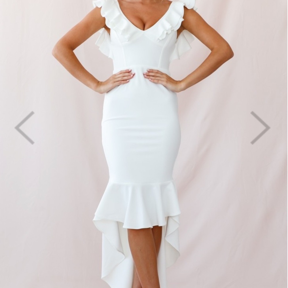 Selfie Leslie White Hi-Low Dress
